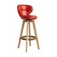 Scandinavia Style Bar-stool Wooden Legs Round Seat for Restaurant Bar Red Natural 1 Piece Clearhalo 'Bar Furniture' 'Bar Stools' 'bar_stools' 'furn' 'furn_bar_stools' 'furniture_bar_stools' 'Kitchen & Dining Furniture' 'kitchen&dining_furn' 'kitchen' 'kitchen_furn' Furniture' 4576250