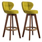 Scandinavia Style Bar-stool Wooden Legs Round Seat for Restaurant Bar Olive Green Brown 2 Piece Set Clearhalo 'Bar Furniture' 'Bar Stools' 'bar_stools' 'furn' 'furn_bar_stools' 'furniture_bar_stools' 'Kitchen & Dining Furniture' 'kitchen&dining_furn' 'kitchen' 'kitchen_furn' Furniture' 4576254