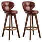 Scandinavia Style Bar-stool Wooden Legs Round Seat for Restaurant Bar Crimson Brown 2 Piece Set Clearhalo 'Bar Furniture' 'Bar Stools' 'bar_stools' 'furn' 'furn_bar_stools' 'furniture_bar_stools' 'Kitchen & Dining Furniture' 'kitchen&dining_furn' 'kitchen' 'kitchen_furn' Furniture' 4576255
