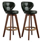 Scandinavia Style Bar-stool Wooden Legs Round Seat for Restaurant Bar Blackish Green Brown 2 Piece Set Clearhalo 'Bar Furniture' 'Bar Stools' 'bar_stools' 'furn' 'furn_bar_stools' 'furniture_bar_stools' 'Kitchen & Dining Furniture' 'kitchen&dining_furn' 'kitchen' 'kitchen_furn' Furniture' 4576256