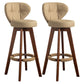 Scandinavia Style Bar-stool Wooden Legs Round Seat for Restaurant Bar Khaki Brown 2 Piece Set Clearhalo 'Bar Furniture' 'Bar Stools' 'bar_stools' 'furn' 'furn_bar_stools' 'furniture_bar_stools' 'Kitchen & Dining Furniture' 'kitchen&dining_furn' 'kitchen' 'kitchen_furn' Furniture' 4576258