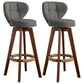 Scandinavia Style Bar-stool Wooden Legs Round Seat for Restaurant Bar Grey Brown 2 Piece Set Clearhalo 'Bar Furniture' 'Bar Stools' 'bar_stools' 'furn' 'furn_bar_stools' 'furniture_bar_stools' 'Kitchen & Dining Furniture' 'kitchen&dining_furn' 'kitchen' 'kitchen_furn' Furniture' 4576262