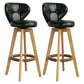 Scandinavia Style Bar-stool Wooden Legs Round Seat for Restaurant Bar Blackish Green Natural 2 Piece Set Clearhalo 'Bar Furniture' 'Bar Stools' 'bar_stools' 'furn' 'furn_bar_stools' 'furniture_bar_stools' 'Kitchen & Dining Furniture' 'kitchen&dining_furn' 'kitchen' 'kitchen_furn' Furniture' 4576265