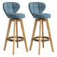 Scandinavia Style Bar-stool Wooden Legs Round Seat for Restaurant Bar Blue Natural 2 Piece Set Clearhalo 'Bar Furniture' 'Bar Stools' 'bar_stools' 'furn' 'furn_bar_stools' 'furniture_bar_stools' 'Kitchen & Dining Furniture' 'kitchen&dining_furn' 'kitchen' 'kitchen_furn' Furniture' 4576266