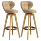 Scandinavia Style Bar-stool Wooden Legs Round Seat for Restaurant Bar Khaki Natural 2 Piece Set Clearhalo 'Bar Furniture' 'Bar Stools' 'bar_stools' 'furn' 'furn_bar_stools' 'furniture_bar_stools' 'Kitchen & Dining Furniture' 'kitchen&dining_furn' 'kitchen' 'kitchen_furn' Furniture' 4576267