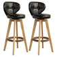 Scandinavia Style Bar-stool Wooden Legs Round Seat for Restaurant Bar Black Natural 2 Piece Set Clearhalo 'Bar Furniture' 'Bar Stools' 'bar_stools' 'furn' 'furn_bar_stools' 'furniture_bar_stools' 'Kitchen & Dining Furniture' 'kitchen&dining_furn' 'kitchen' 'kitchen_furn' Furniture' 4576269