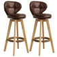 Scandinavia Style Bar-stool Wooden Legs Round Seat for Restaurant Bar Brown Natural 2 Piece Set Clearhalo 'Bar Furniture' 'Bar Stools' 'bar_stools' 'furn' 'furn_bar_stools' 'furniture_bar_stools' 'Kitchen & Dining Furniture' 'kitchen&dining_furn' 'kitchen' 'kitchen_furn' Furniture' 4576270