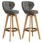 Scandinavia Style Bar-stool Wooden Legs Round Seat for Restaurant Bar Grey Natural 2 Piece Set Clearhalo 'Bar Furniture' 'Bar Stools' 'bar_stools' 'furn' 'furn_bar_stools' 'furniture_bar_stools' 'Kitchen & Dining Furniture' 'kitchen&dining_furn' 'kitchen' 'kitchen_furn' Furniture' 4576271