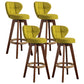 Scandinavia Style Bar-stool Wooden Legs Round Seat for Restaurant Bar Olive Green Brown 4 Piece Set Clearhalo 'Bar Furniture' 'Bar Stools' 'bar_stools' 'furn' 'furn_bar_stools' 'furniture_bar_stools' 'Kitchen & Dining Furniture' 'kitchen&dining_furn' 'kitchen' 'kitchen_furn' Furniture' 4576272