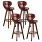 Scandinavia Style Bar-stool Wooden Legs Round Seat for Restaurant Bar Crimson Brown 4 Piece Set Clearhalo 'Bar Furniture' 'Bar Stools' 'bar_stools' 'furn' 'furn_bar_stools' 'furniture_bar_stools' 'Kitchen & Dining Furniture' 'kitchen&dining_furn' 'kitchen' 'kitchen_furn' Furniture' 4576273