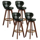 Scandinavia Style Bar-stool Wooden Legs Round Seat for Restaurant Bar Blackish Green Brown 4 Piece Set Clearhalo 'Bar Furniture' 'Bar Stools' 'bar_stools' 'furn' 'furn_bar_stools' 'furniture_bar_stools' 'Kitchen & Dining Furniture' 'kitchen&dining_furn' 'kitchen' 'kitchen_furn' Furniture' 4576274