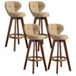 Scandinavia Style Bar-stool Wooden Legs Round Seat for Restaurant Bar Khaki Brown 4 Piece Set Clearhalo 'Bar Furniture' 'Bar Stools' 'bar_stools' 'furn' 'furn_bar_stools' 'furniture_bar_stools' 'Kitchen & Dining Furniture' 'kitchen&dining_furn' 'kitchen' 'kitchen_furn' Furniture' 4576276