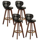 Scandinavia Style Bar-stool Wooden Legs Round Seat for Restaurant Bar Black Brown 4 Piece Set Clearhalo 'Bar Furniture' 'Bar Stools' 'bar_stools' 'furn' 'furn_bar_stools' 'furniture_bar_stools' 'Kitchen & Dining Furniture' 'kitchen&dining_furn' 'kitchen' 'kitchen_furn' Furniture' 4576278