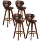 Scandinavia Style Bar-stool Wooden Legs Round Seat for Restaurant Bar Brown Brown 4 Piece Set Clearhalo 'Bar Furniture' 'Bar Stools' 'bar_stools' 'furn' 'furn_bar_stools' 'furniture_bar_stools' 'Kitchen & Dining Furniture' 'kitchen&dining_furn' 'kitchen' 'kitchen_furn' Furniture' 4576279