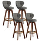 Scandinavia Style Bar-stool Wooden Legs Round Seat for Restaurant Bar Grey Brown 4 Piece Set Clearhalo 'Bar Furniture' 'Bar Stools' 'bar_stools' 'furn' 'furn_bar_stools' 'furniture_bar_stools' 'Kitchen & Dining Furniture' 'kitchen&dining_furn' 'kitchen' 'kitchen_furn' Furniture' 4576280