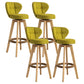Scandinavia Style Bar-stool Wooden Legs Round Seat for Restaurant Bar Olive Green Natural 4 Piece Set Clearhalo 'Bar Furniture' 'Bar Stools' 'bar_stools' 'furn' 'furn_bar_stools' 'furniture_bar_stools' 'Kitchen & Dining Furniture' 'kitchen&dining_furn' 'kitchen' 'kitchen_furn' Furniture' 4576281