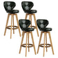 Scandinavia Style Bar-stool Wooden Legs Round Seat for Restaurant Bar Blackish Green Natural 4 Piece Set Clearhalo 'Bar Furniture' 'Bar Stools' 'bar_stools' 'furn' 'furn_bar_stools' 'furniture_bar_stools' 'Kitchen & Dining Furniture' 'kitchen&dining_furn' 'kitchen' 'kitchen_furn' Furniture' 4576283