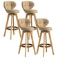 Scandinavia Style Bar-stool Wooden Legs Round Seat for Restaurant Bar Khaki Natural 4 Piece Set Clearhalo 'Bar Furniture' 'Bar Stools' 'bar_stools' 'furn' 'furn_bar_stools' 'furniture_bar_stools' 'Kitchen & Dining Furniture' 'kitchen&dining_furn' 'kitchen' 'kitchen_furn' Furniture' 4576285
