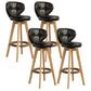 Scandinavia Style Bar-stool Wooden Legs Round Seat for Restaurant Bar Black Natural 4 Piece Set Clearhalo 'Bar Furniture' 'Bar Stools' 'bar_stools' 'furn' 'furn_bar_stools' 'furniture_bar_stools' 'Kitchen & Dining Furniture' 'kitchen&dining_furn' 'kitchen' 'kitchen_furn' Furniture' 4576287