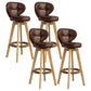 Scandinavia Style Bar-stool Wooden Legs Round Seat for Restaurant Bar Brown Natural 4 Piece Set Clearhalo 'Bar Furniture' 'Bar Stools' 'bar_stools' 'furn' 'furn_bar_stools' 'furniture_bar_stools' 'Kitchen & Dining Furniture' 'kitchen&dining_furn' 'kitchen' 'kitchen_furn' Furniture' 4576288