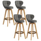 Scandinavia Style Bar-stool Wooden Legs Round Seat for Restaurant Bar Grey Natural 4 Piece Set Clearhalo 'Bar Furniture' 'Bar Stools' 'bar_stools' 'furn' 'furn_bar_stools' 'furniture_bar_stools' 'Kitchen & Dining Furniture' 'kitchen&dining_furn' 'kitchen' 'kitchen_furn' Furniture' 4576289