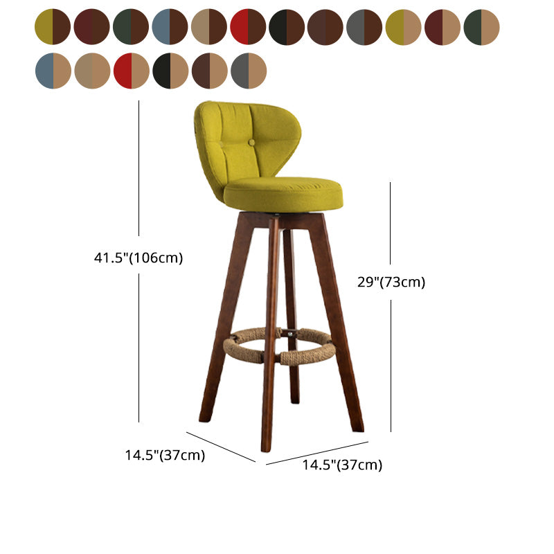 Scandinavia Style Bar-stool Wooden Legs Round Seat for Restaurant Bar Clearhalo 'Bar Furniture' 'Bar Stools' 'bar_stools' 'furn' 'furn_bar_stools' 'furniture_bar_stools' 'Kitchen & Dining Furniture' 'kitchen&dining_furn' 'kitchen' 'kitchen_furn' Furniture' 4576290