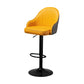Industrial Style Bar-stool with Metal Pedestal Leather Seat for Kitchen Bar Light Grey-Yellow Black 1 Piece Clearhalo 'Bar Furniture' 'Bar Stools' 'bar_stools' 'furn' 'furn_bar_stools' 'furniture_bar_stools' 'Kitchen & Dining Furniture' 'kitchen&dining_furn' 'kitchen' 'kitchen_furn' Furniture' 4576325