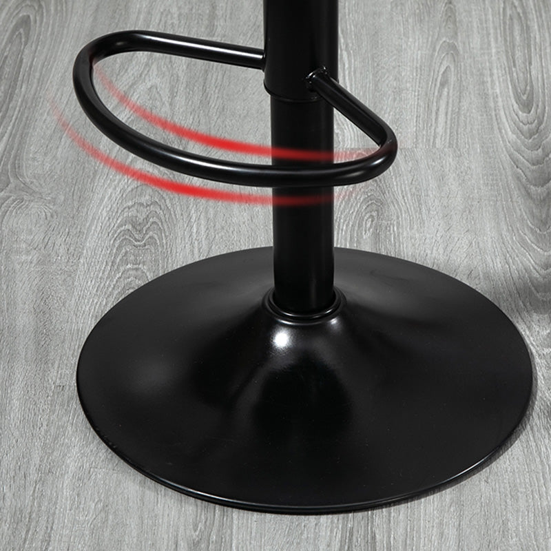 Industrial Style Bar-stool with Metal Pedestal Leather Seat for Kitchen Bar Clearhalo 'Bar Furniture' 'Bar Stools' 'bar_stools' 'furn' 'furn_bar_stools' 'furniture_bar_stools' 'Kitchen & Dining Furniture' 'kitchen&dining_furn' 'kitchen' 'kitchen_furn' Furniture' 4576337