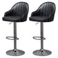 Industrial Style Bar-stool with Metal Pedestal Leather Seat for Kitchen Bar Black Silver 2 Piece Set Clearhalo 'Bar Furniture' 'Bar Stools' 'bar_stools' 'furn' 'furn_bar_stools' 'furniture_bar_stools' 'Kitchen & Dining Furniture' 'kitchen&dining_furn' 'kitchen' 'kitchen_furn' Furniture' 4576355