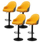 Industrial Style Bar-stool with Metal Pedestal Leather Seat for Kitchen Bar Light Grey-Yellow Black 4 Piece Set Clearhalo 'Bar Furniture' 'Bar Stools' 'bar_stools' 'furn' 'furn_bar_stools' 'furniture_bar_stools' 'Kitchen & Dining Furniture' 'kitchen&dining_furn' 'kitchen' 'kitchen_furn' Furniture' 4576358