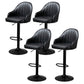 Industrial Style Bar-stool with Metal Pedestal Leather Seat for Kitchen Bar Black Black 4 Piece Set Clearhalo 'Bar Furniture' 'Bar Stools' 'bar_stools' 'furn' 'furn_bar_stools' 'furniture_bar_stools' 'Kitchen & Dining Furniture' 'kitchen&dining_furn' 'kitchen' 'kitchen_furn' Furniture' 4576361