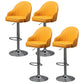 Industrial Style Bar-stool with Metal Pedestal Leather Seat for Kitchen Bar Yellow Silver 4 Piece Set Clearhalo 'Bar Furniture' 'Bar Stools' 'bar_stools' 'furn' 'furn_bar_stools' 'furniture_bar_stools' 'Kitchen & Dining Furniture' 'kitchen&dining_furn' 'kitchen' 'kitchen_furn' Furniture' 4576363