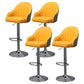 Industrial Style Bar-stool with Metal Pedestal Leather Seat for Kitchen Bar Light Grey-Yellow Silver 4 Piece Set Clearhalo 'Bar Furniture' 'Bar Stools' 'bar_stools' 'furn' 'furn_bar_stools' 'furniture_bar_stools' 'Kitchen & Dining Furniture' 'kitchen&dining_furn' 'kitchen' 'kitchen_furn' Furniture' 4576364