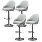 Industrial Style Bar-stool with Metal Pedestal Leather Seat for Kitchen Bar Grey Silver 4 Piece Set Clearhalo 'Bar Furniture' 'Bar Stools' 'bar_stools' 'furn' 'furn_bar_stools' 'furniture_bar_stools' 'Kitchen & Dining Furniture' 'kitchen&dining_furn' 'kitchen' 'kitchen_furn' Furniture' 4576365
