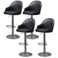 Industrial Style Bar-stool with Metal Pedestal Leather Seat for Kitchen Bar Black Silver 4 Piece Set Clearhalo 'Bar Furniture' 'Bar Stools' 'bar_stools' 'furn' 'furn_bar_stools' 'furniture_bar_stools' 'Kitchen & Dining Furniture' 'kitchen&dining_furn' 'kitchen' 'kitchen_furn' Furniture' 4576367
