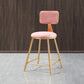 Glam Round Counter Bar Stool Upholstered Backrest Bar Stool with Footrest Clearhalo 'Bar Furniture' 'Bar Stools' 'bar_stools' 'furn' 'furn_bar_stools' 'furniture_bar_stools' 'Kitchen & Dining Furniture' 'kitchen&dining_furn' 'kitchen' 'kitchen_furn' Furniture' 4576377