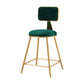 Glam Round Counter Bar Stool Upholstered Backrest Bar Stool with Footrest Green 1 Piece Short Stool(18"H) Clearhalo 'Bar Furniture' 'Bar Stools' 'bar_stools' 'furn' 'furn_bar_stools' 'furniture_bar_stools' 'Kitchen & Dining Furniture' 'kitchen&dining_furn' 'kitchen' 'kitchen_furn' Furniture' 4576380