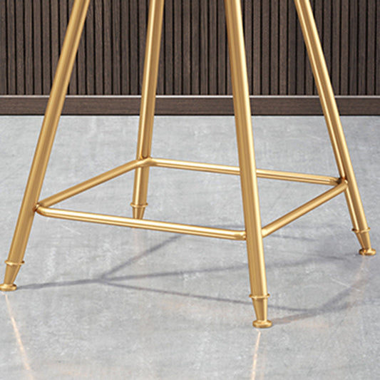 Glam Round Counter Bar Stool Upholstered Backrest Bar Stool with Footrest Clearhalo 'Bar Furniture' 'Bar Stools' 'bar_stools' 'furn' 'furn_bar_stools' 'furniture_bar_stools' 'Kitchen & Dining Furniture' 'kitchen&dining_furn' 'kitchen' 'kitchen_furn' Furniture' 4576382