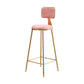 Glam Round Counter Bar Stool Upholstered Backrest Bar Stool with Footrest Pink 1 Piece Clearhalo 'Bar Furniture' 'Bar Stools' 'bar_stools' 'furn' 'furn_bar_stools' 'furniture_bar_stools' 'Kitchen & Dining Furniture' 'kitchen&dining_furn' 'kitchen' 'kitchen_furn' Furniture' 4576385