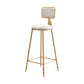 Glam Round Counter Bar Stool Upholstered Backrest Bar Stool with Footrest White 1 Piece Clearhalo 'Bar Furniture' 'Bar Stools' 'bar_stools' 'furn' 'furn_bar_stools' 'furniture_bar_stools' 'Kitchen & Dining Furniture' 'kitchen&dining_furn' 'kitchen' 'kitchen_furn' Furniture' 4576386