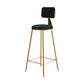 Glam Round Counter Bar Stool Upholstered Backrest Bar Stool with Footrest Black 1 Piece Clearhalo 'Bar Furniture' 'Bar Stools' 'bar_stools' 'furn' 'furn_bar_stools' 'furniture_bar_stools' 'Kitchen & Dining Furniture' 'kitchen&dining_furn' 'kitchen' 'kitchen_furn' Furniture' 4576388