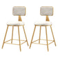 Glam Round Counter Bar Stool Upholstered Backrest Bar Stool with Footrest White 2 Piece Set Short Stool(18"H) Clearhalo 'Bar Furniture' 'Bar Stools' 'bar_stools' 'furn' 'furn_bar_stools' 'furniture_bar_stools' 'Kitchen & Dining Furniture' 'kitchen&dining_furn' 'kitchen' 'kitchen_furn' Furniture' 4576392