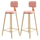 Glam Round Counter Bar Stool Upholstered Backrest Bar Stool with Footrest Pink 2 Piece Set Clearhalo 'Bar Furniture' 'Bar Stools' 'bar_stools' 'furn' 'furn_bar_stools' 'furniture_bar_stools' 'Kitchen & Dining Furniture' 'kitchen&dining_furn' 'kitchen' 'kitchen_furn' Furniture' 4576397