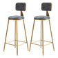 Glam Round Counter Bar Stool Upholstered Backrest Bar Stool with Footrest Gray 2 Piece Set Clearhalo 'Bar Furniture' 'Bar Stools' 'bar_stools' 'furn' 'furn_bar_stools' 'furniture_bar_stools' 'Kitchen & Dining Furniture' 'kitchen&dining_furn' 'kitchen' 'kitchen_furn' Furniture' 4576399