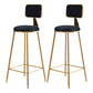 Glam Round Counter Bar Stool Upholstered Backrest Bar Stool with Footrest Black 2 Piece Set Clearhalo 'Bar Furniture' 'Bar Stools' 'bar_stools' 'furn' 'furn_bar_stools' 'furniture_bar_stools' 'Kitchen & Dining Furniture' 'kitchen&dining_furn' 'kitchen' 'kitchen_furn' Furniture' 4576400