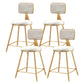 Glam Round Counter Bar Stool Upholstered Backrest Bar Stool with Footrest White 4 Piece Set Short Stool(18"H) Clearhalo 'Bar Furniture' 'Bar Stools' 'bar_stools' 'furn' 'furn_bar_stools' 'furniture_bar_stools' 'Kitchen & Dining Furniture' 'kitchen&dining_furn' 'kitchen' 'kitchen_furn' Furniture' 4576404