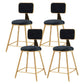 Glam Round Counter Bar Stool Upholstered Backrest Bar Stool with Footrest Black 4 Piece Set Short Stool(18"H) Clearhalo 'Bar Furniture' 'Bar Stools' 'bar_stools' 'furn' 'furn_bar_stools' 'furniture_bar_stools' 'Kitchen & Dining Furniture' 'kitchen&dining_furn' 'kitchen' 'kitchen_furn' Furniture' 4576406