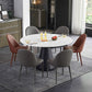 Modern 1/3/4/5/7 Pieces Steel Dining Table Set with White Sintered Stone Top Dinette Set 7 Pieces: Table, 2 Brown+4 Grey Chairs Clearhalo 'Dining Room Sets' 'Dining Tables & Seating' 'dining_room_set' 'furn' 'furn_dining_room_set' 'Furniture' 'furniture_dining_room_set' 'Kitchen & Dining Furniture' 'kitchen&dining_furn' 'kitchen' 4576417