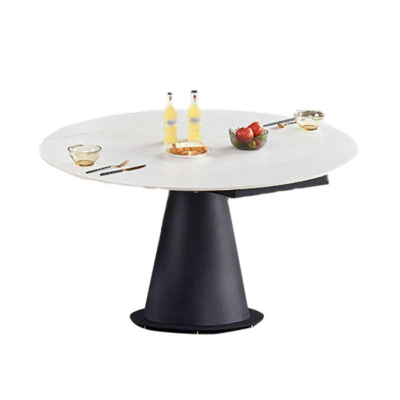 Modern 1/3/4/5/7 Pieces Steel Dining Table Set with White Sintered Stone Top Dinette Set White 53"L x 53"W Clearhalo 'Dining Room Sets' 'Dining Tables & Seating' 'dining_room_set' 'furn' 'furn_dining_room_set' 'Furniture' 'furniture_dining_room_set' 'Kitchen & Dining Furniture' 'kitchen&dining_furn' 'kitchen' 4576423