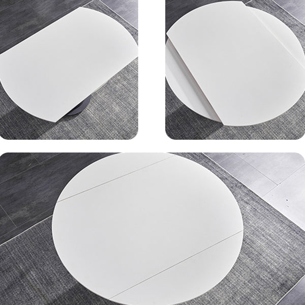 Modern 1/3/4/5/7 Pieces Steel Dining Table Set with White Sintered Stone Top Dinette Set Clearhalo 'Dining Room Sets' 'Dining Tables & Seating' 'dining_room_set' 'furn' 'furn_dining_room_set' 'Furniture' 'furniture_dining_room_set' 'Kitchen & Dining Furniture' 'kitchen&dining_furn' 'kitchen' 4576427